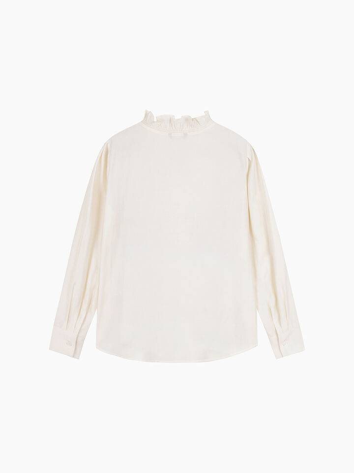 Cream shirt with ruffles - sisley k shirts - Creamy White | Sisley K image number 2